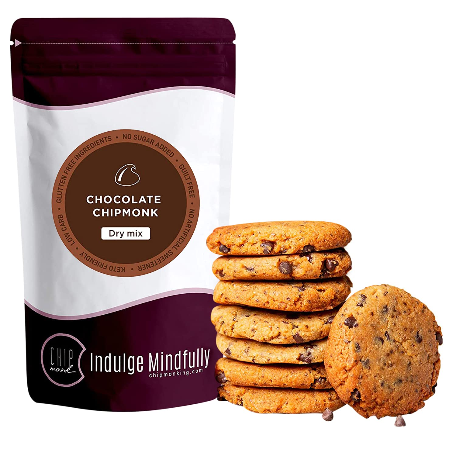 ChipMonk Keto Cookie Mix - Low Carb, Gluten-Free, High Protein Snacks for Diabetics & Ketogenic Diet | Sugar-Free Dessert & Healthy Treats | Perfect for On-the-Go, Office Snacking & Weight Loss Journeys