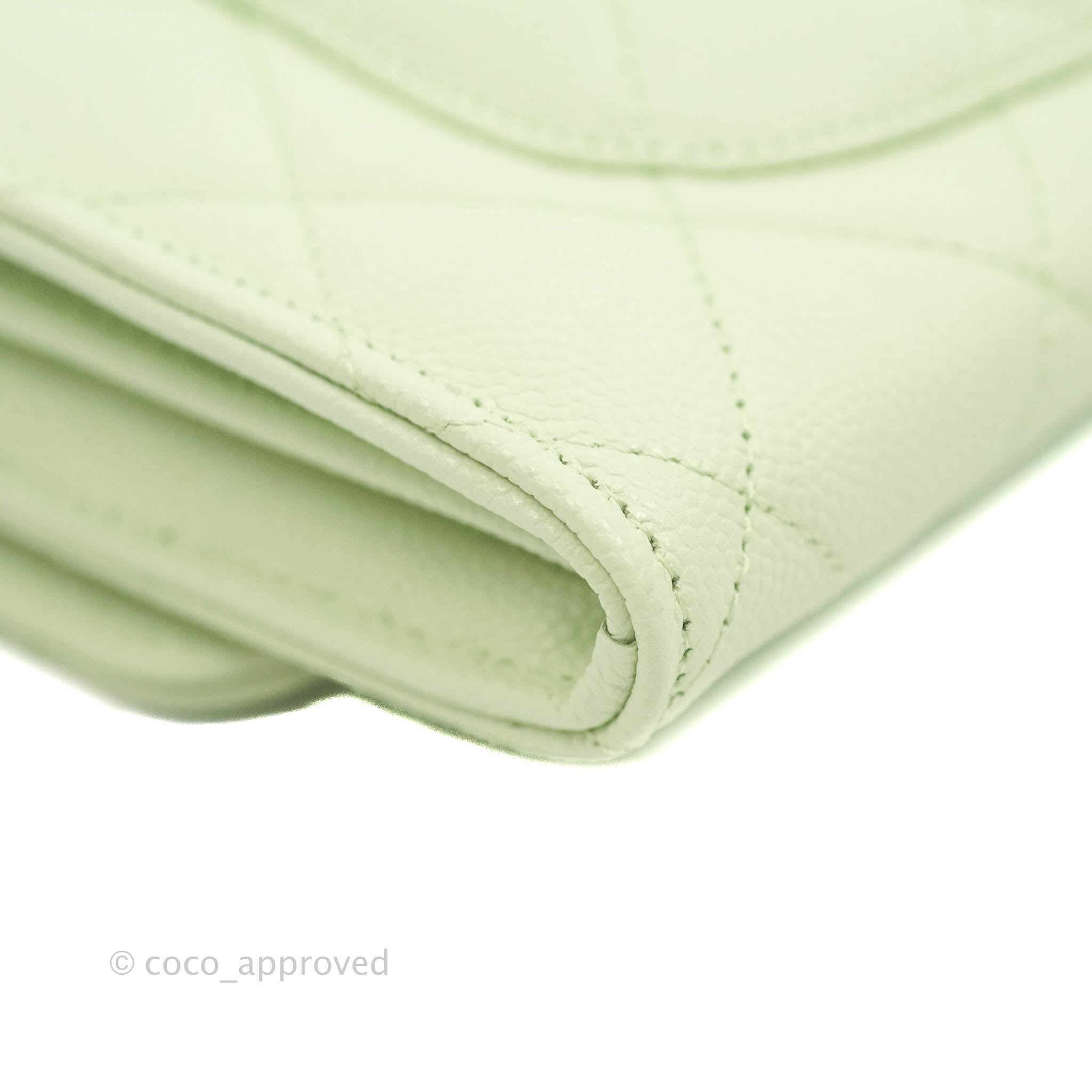 Chanel Caviar Quilted Long Flap Wallet in Mint Green with Gold Hardware - Luxury Designer Wallet for Women, Perfect for Everyday Use & Special Occasions