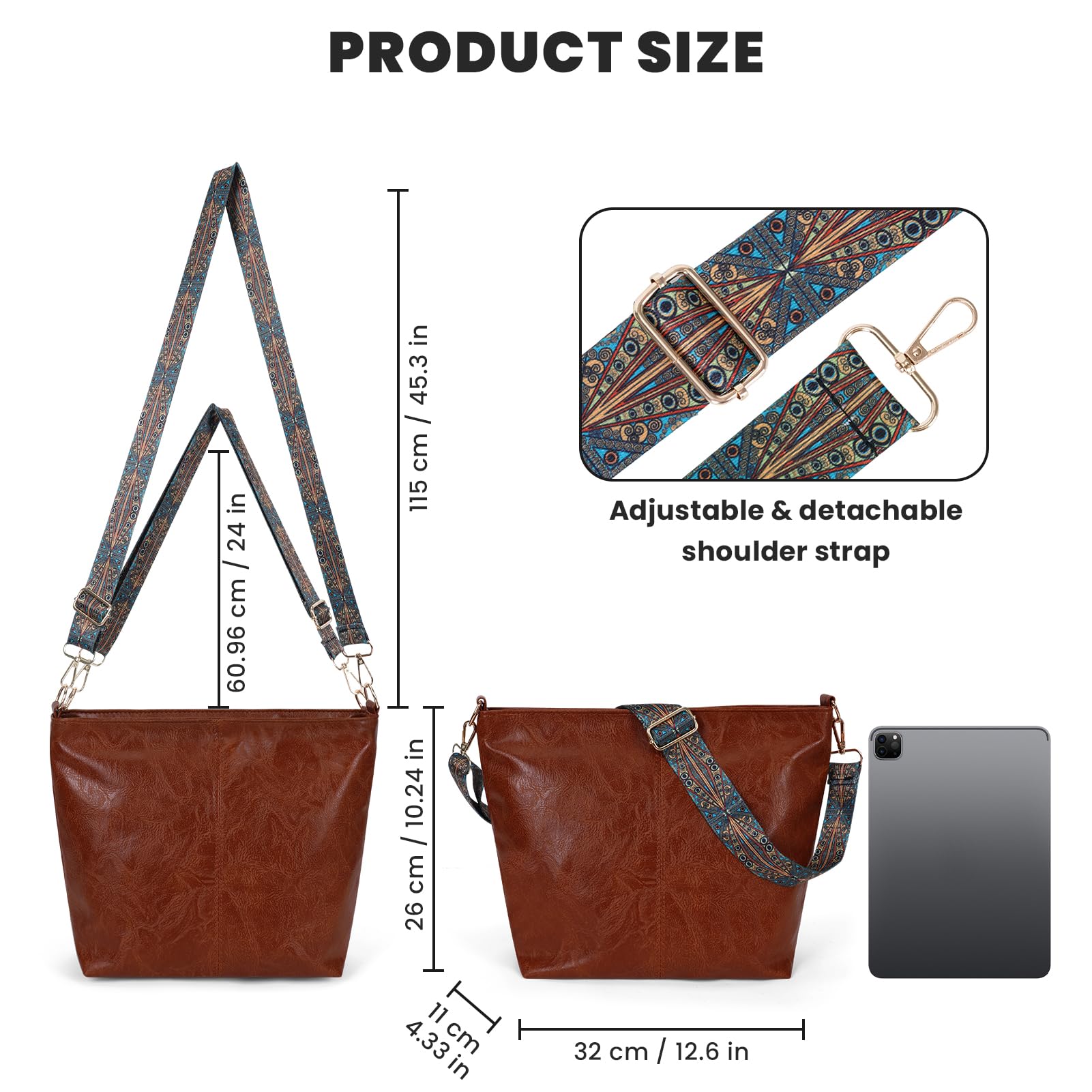 TIAASTAP Genuine Leather Hobo Bags for Women - Adjustable Crossbody Shoulder Bag & Tote Purse for Work, Travel, Shopping | Stylish Everyday Handbag for Office, Commute & Weekend Outings