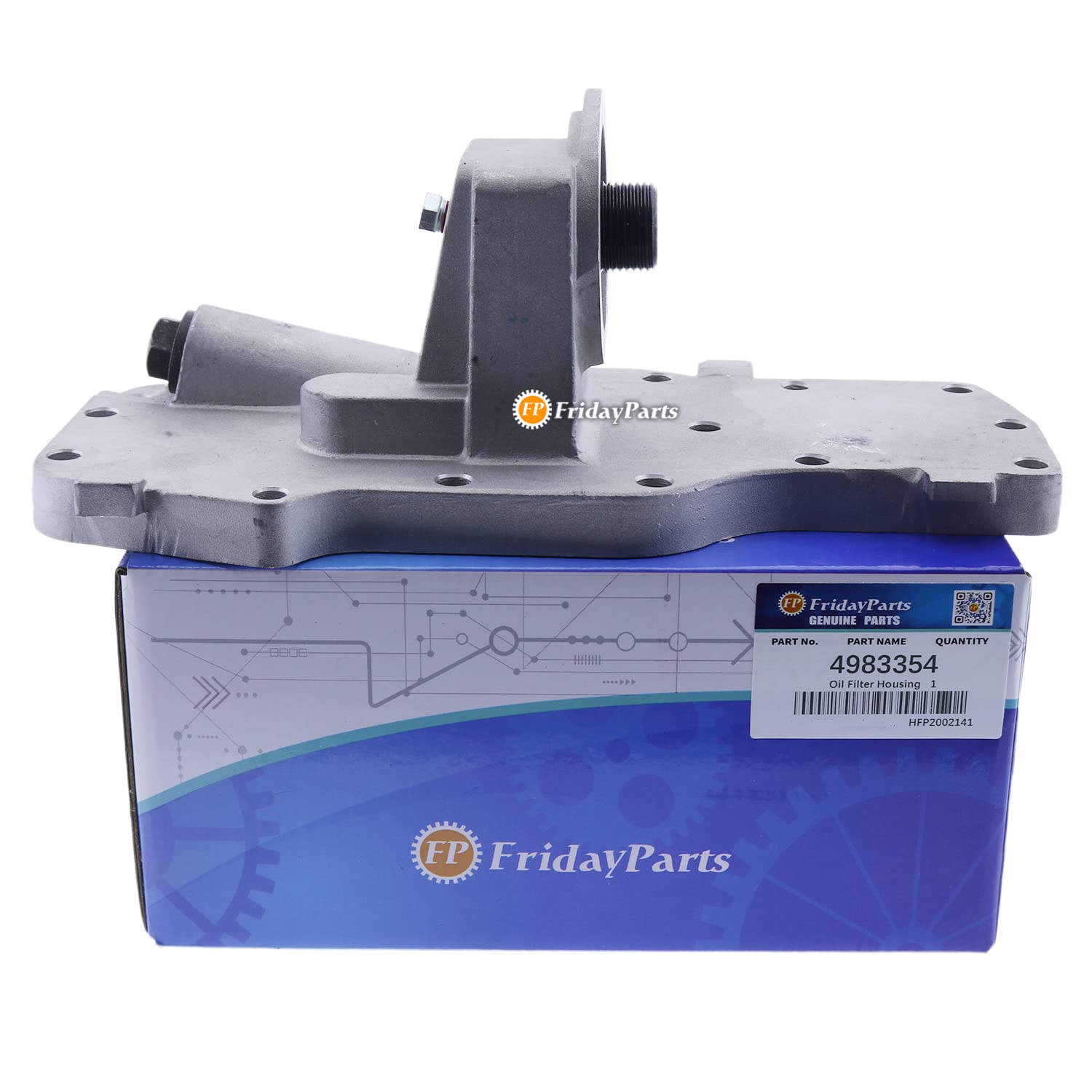 FridayParts Oil Filter Housing 4983354 5297618 3965153 - Compatible Replacement for Cummins Engine - Heavy Duty Truck & Industrial Equipment Maintenance
