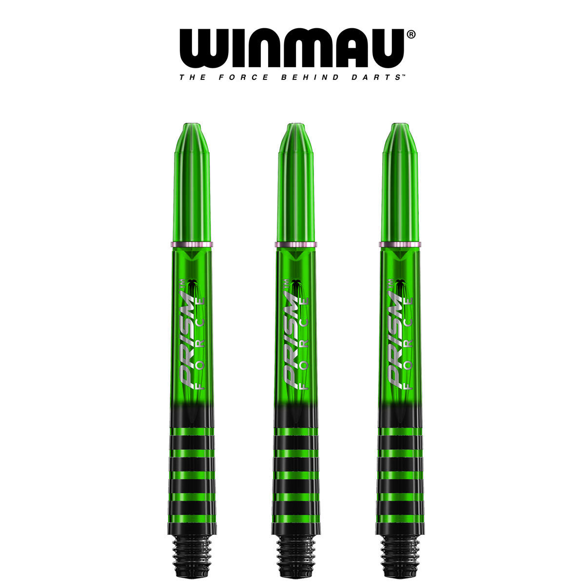 WINMAU Prism Force Ring Lock Dart Shafts - Medium Green | Professional Dart Accessories for Steel Tip & Soft Tip Darts | Perfect for Tournaments, Leagues & Home Practice