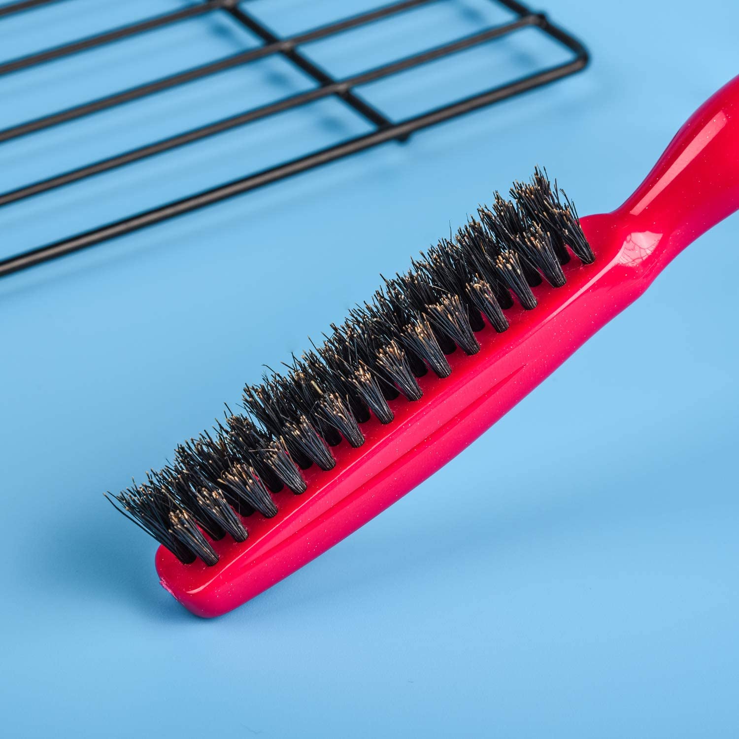 3-Piece Boar Bristle Hair Brush Set - Volumizing & Teasing Hair Brush with Scalp Massage for Thicker, Fuller Hair - Perfect for Styling, Hair Care & Salon Use at Home