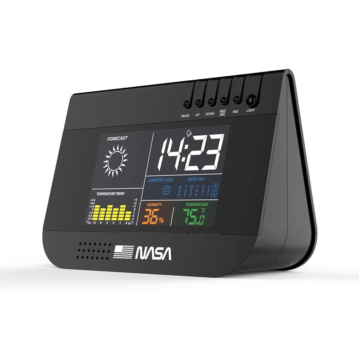 NASA Weather Station Satellite WS100 - Wireless Digital Weather Forecaster for Home & Outdoor Use - Accurate Temperature, Humidity & Wind Speed Monitoring