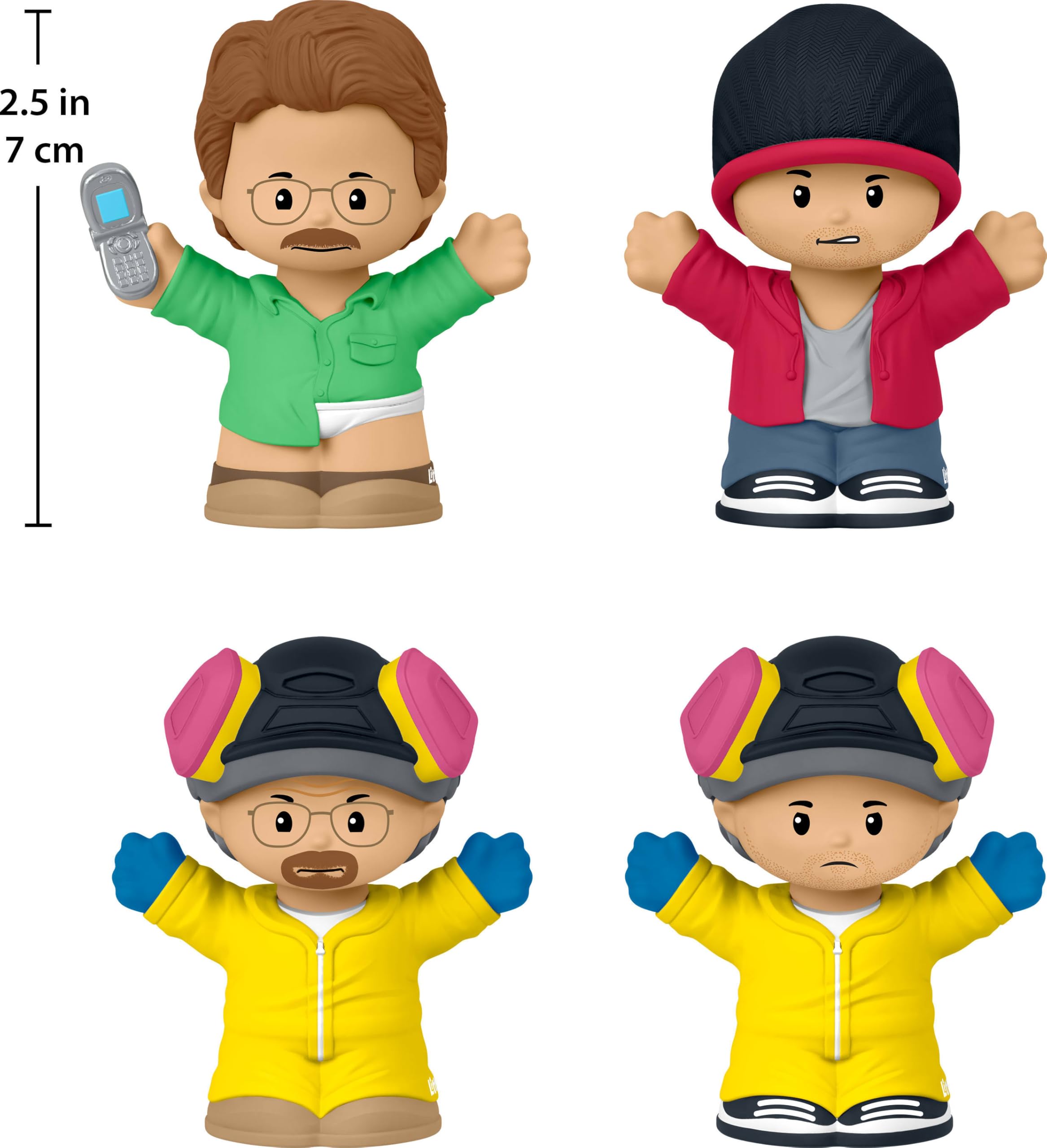 Breaking Bad TV Show Little People Collector's Edition Figure Set - Walter White & Jesse Pinkman Action Figures in Display Box for Adults & Fans - Perfect for Home Decor, Office Display & Gifts