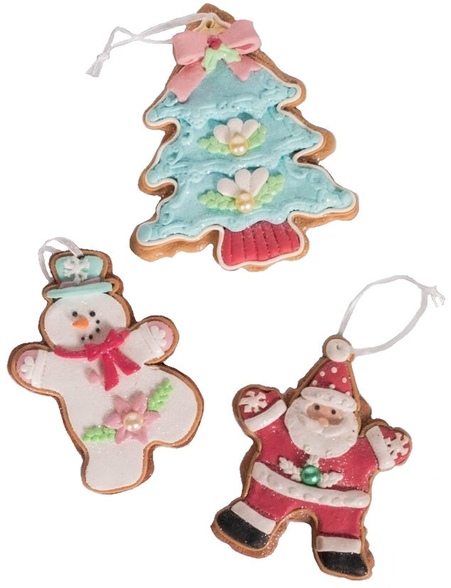 5 Pack Holiday Cookie Ornaments - DIY Clay Dough Christmas Tree Decorations for Kids & Adults - Perfect for Christmas Crafts, Party Favors & Festive Home Decor
