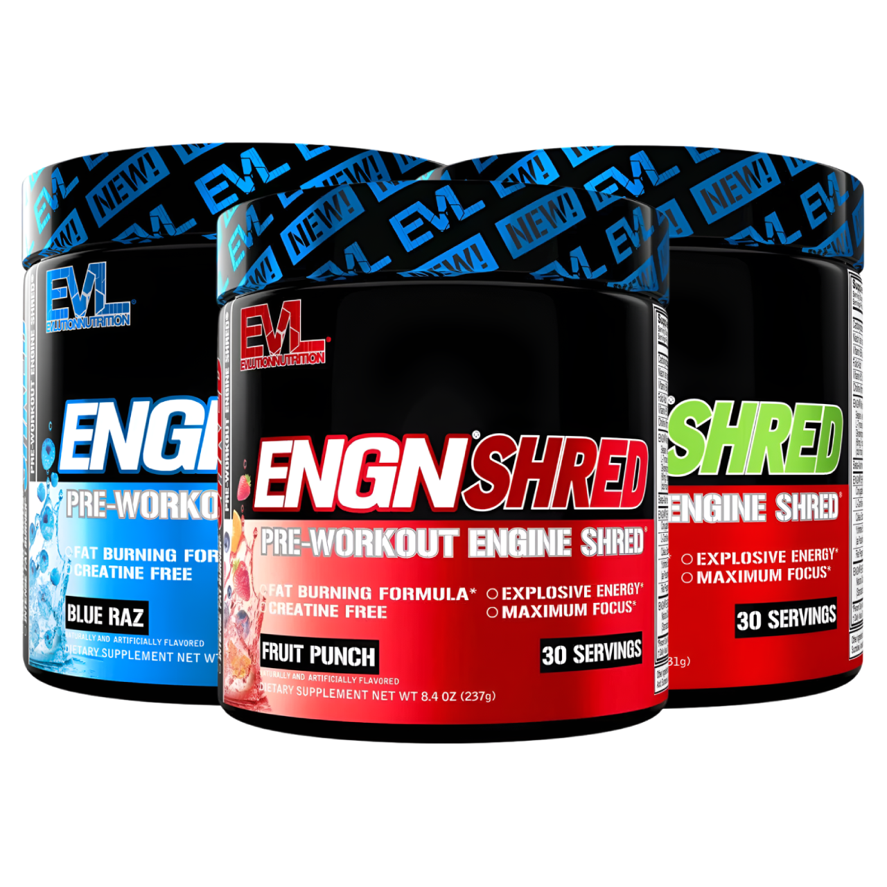 EVLution Nutrition ENGN Shred Pre-Workout Powder - 246g (30 Servings) | Fat Burner & Energy Booster for Gym & Fitness Training