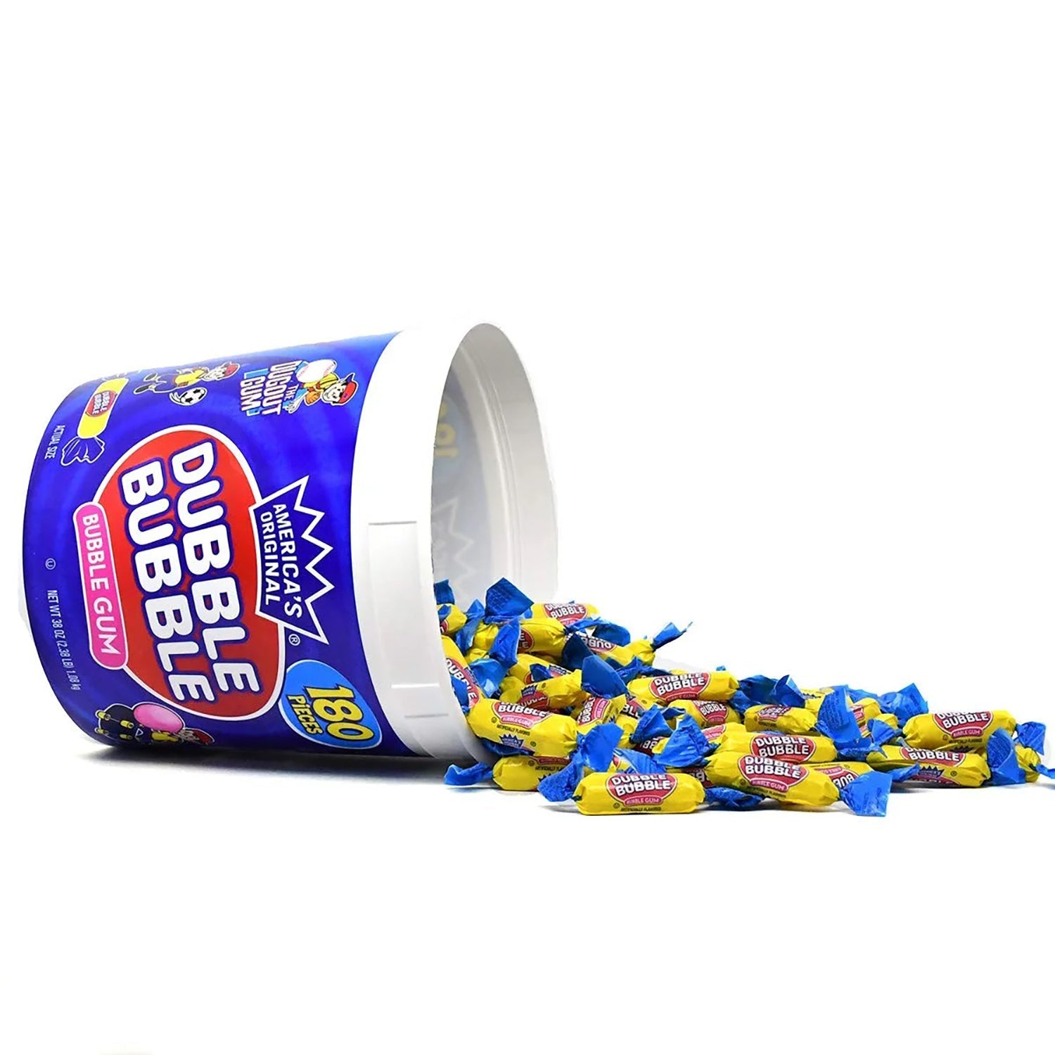 Dubble Bubble Original Bubble Gum - 180 Count Tub | Classic Bubble Gum for Kids, Parties, and Fun | Perfect for Birthday Favors, School Events, and Bubble Blowing Contests