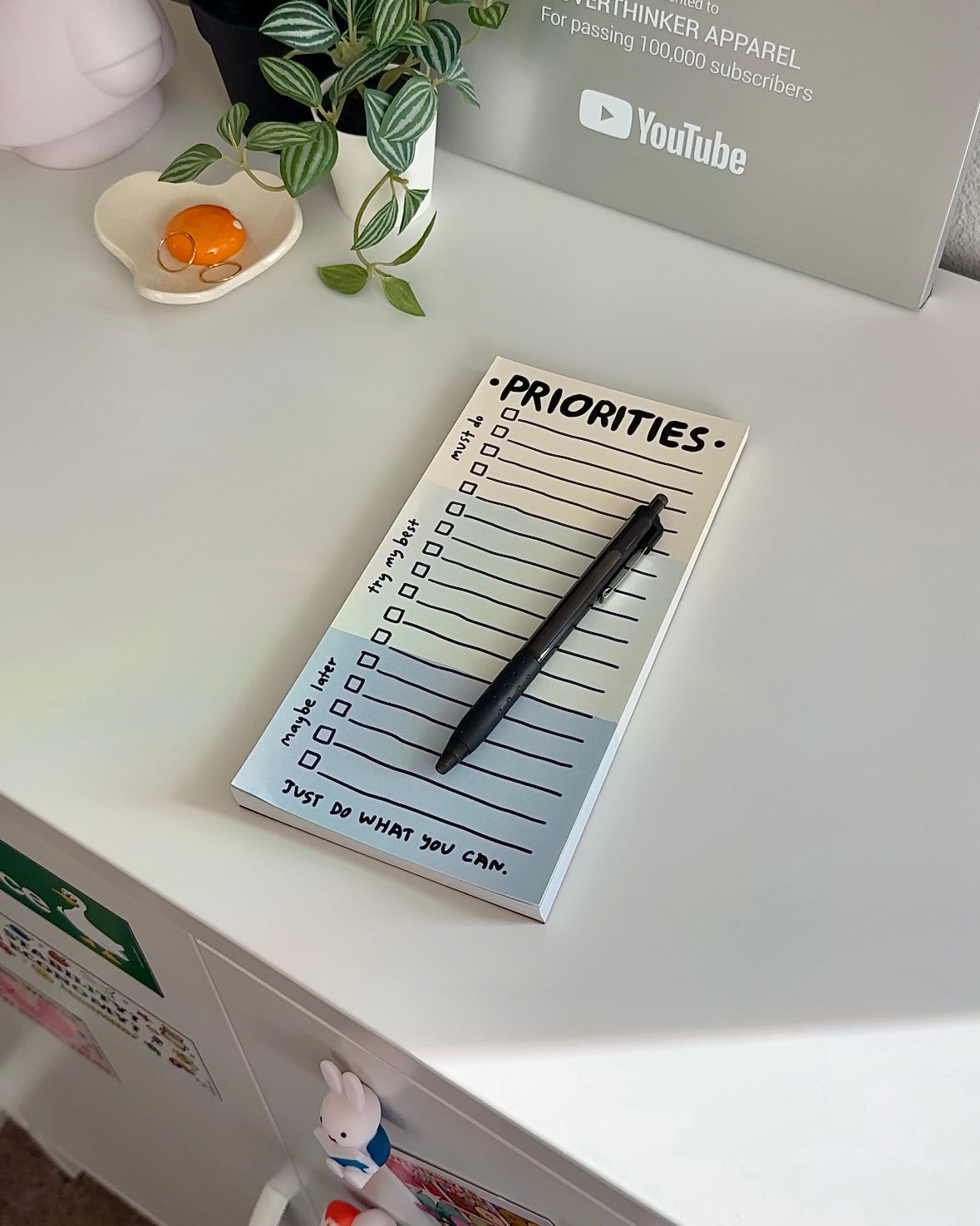 Priorities Magnetic Notepad - Gentle To-Do List Pad for Summer Reset & Soft Productivity | Refrigerator Organizer, Office Planning, Kitchen Memo Board for Home & Work Productivity