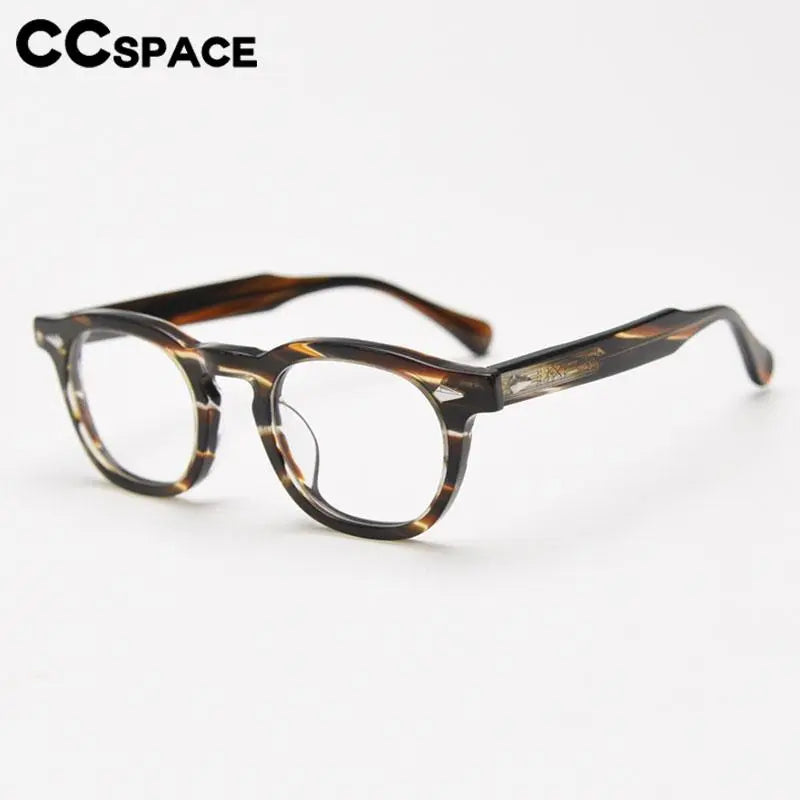 CCspace Unisex Full Rim Square Acetate Eyeglasses 56838 - Stylish & Durable Acetate Frame Glasses for Men & Women - Perfect for Reading, Work, and Everyday Fashion
