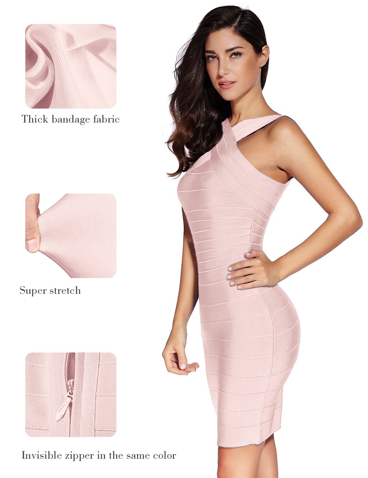 Elegant Halter Bandage Dresses for Women - Sexy Mini Cocktail Dress for Wedding Guest, Party & Night Out - Perfect for Club, Date Night & Special Occasions