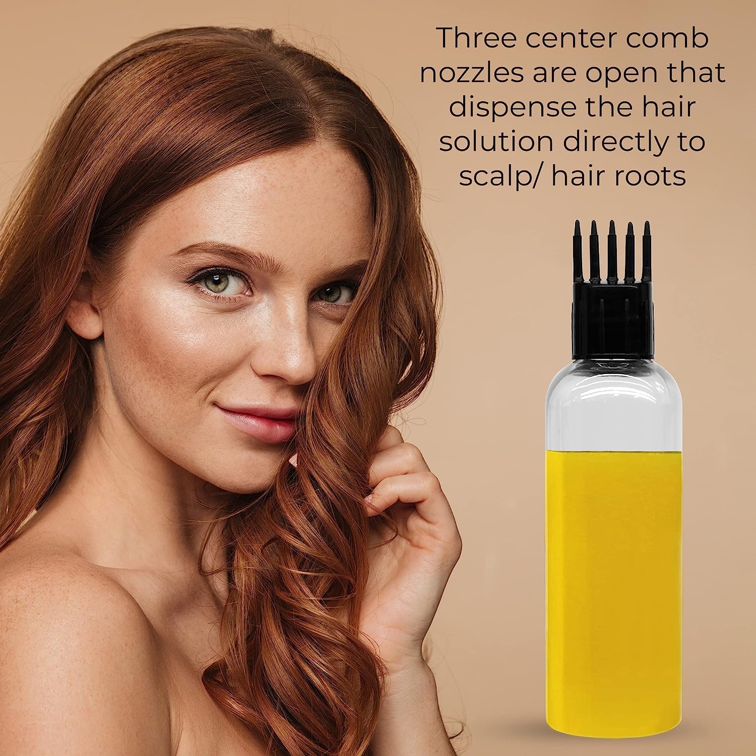 Refillable 100ml Empty Hair Root Comb Applicator Bottle for Hair Oil, Shampoo & Medicine - Pack of 3 | Perfect for Salon, Travel & Home Hair Care