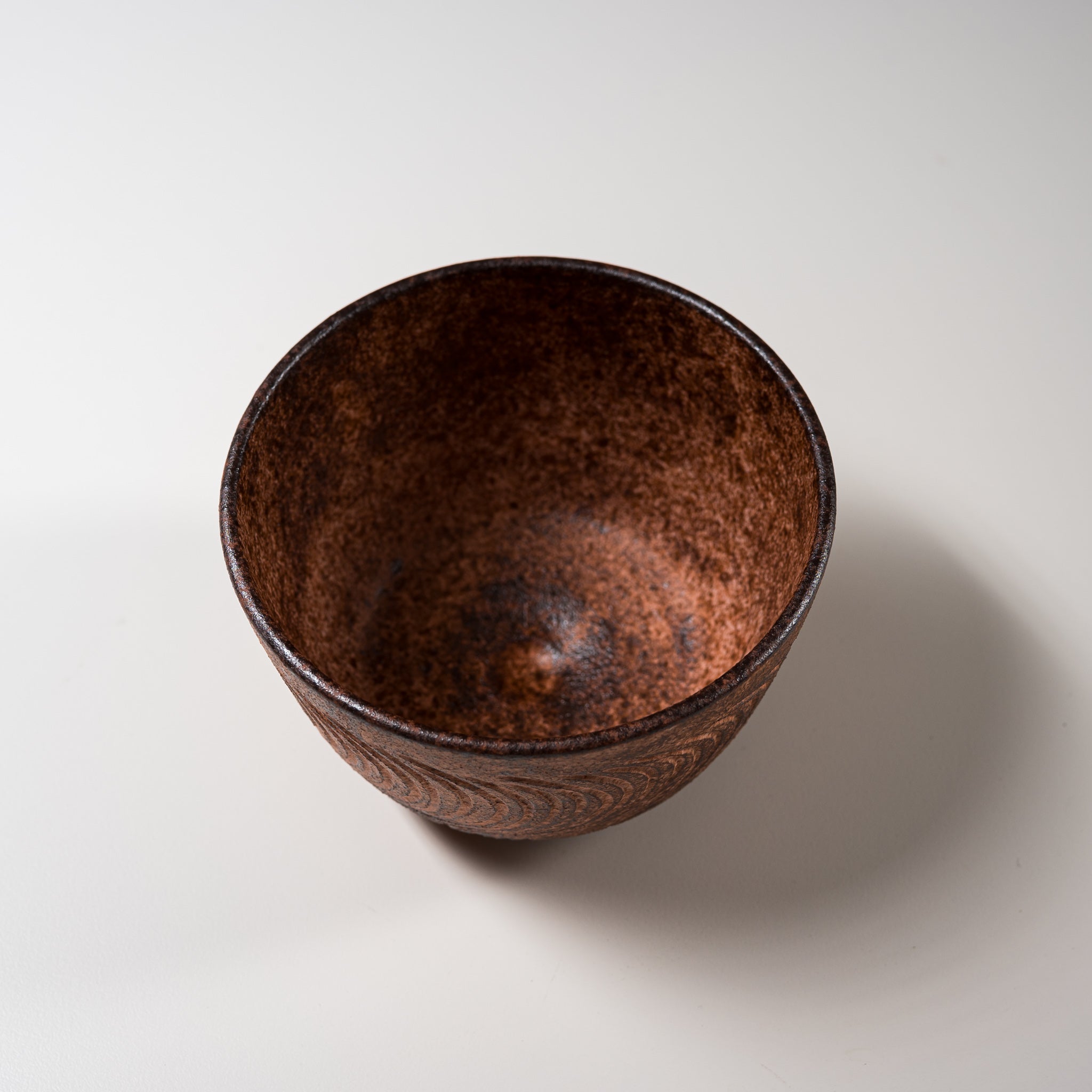 Handmade Kyo Kiyomizu Ware Matcha Bowl - Nejiri Sogimon Reddish Brown Ceramic Tea Cup | Authentic Japanese Tea Ceremony Accessory for Matcha, Green Tea & Zen Meditation