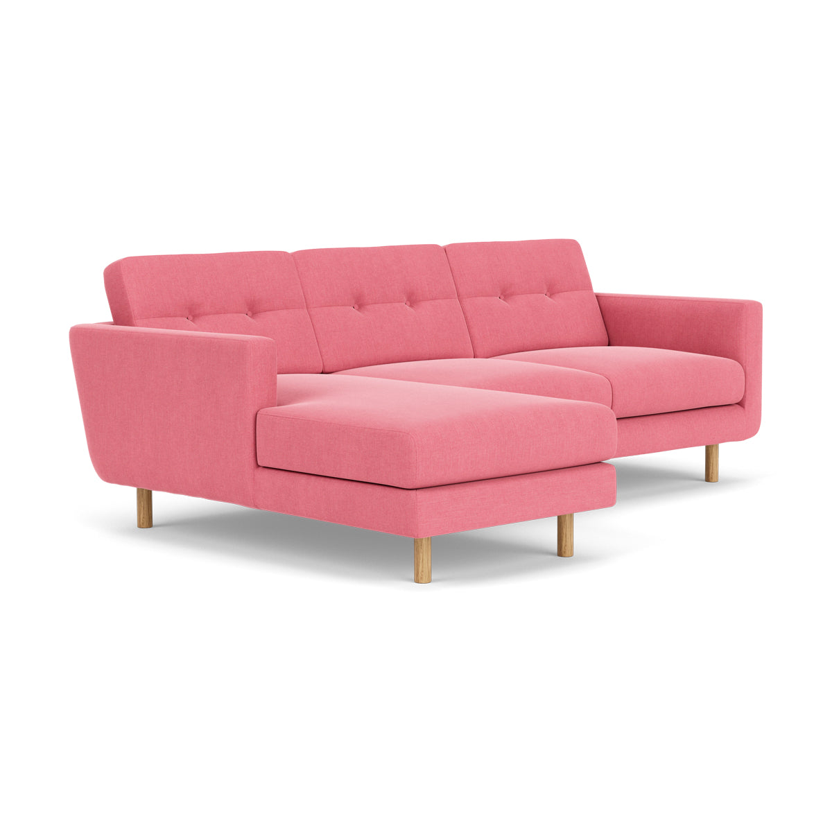 Conrad Fabric Left Chaise Sofa - Modern L-Shaped Sectional Couch with Reversible Chaise Lounge for Living Room, Apartment & Home Theater Comfortable Seating