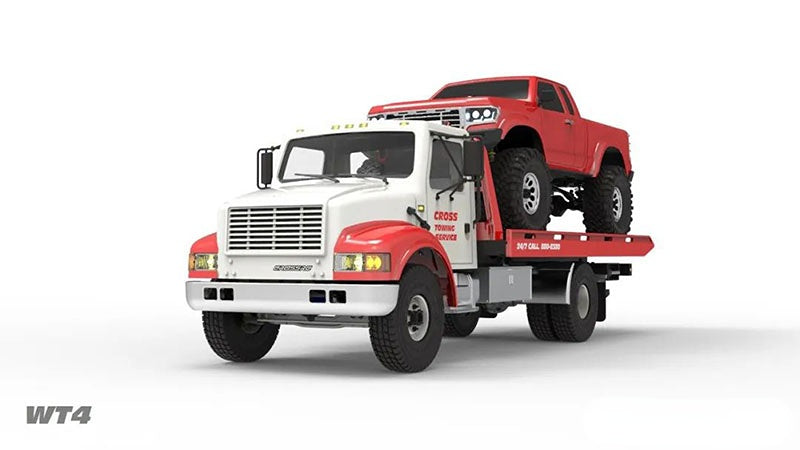 CrossRC WT4 1/10 Scale Remote Control Wrecker Truck Kit - Unassembled & Unpainted RC Road Rescue Vehicle Model with Motor | US Stock | Off-Road Adventure & Emergency Scene Simulation