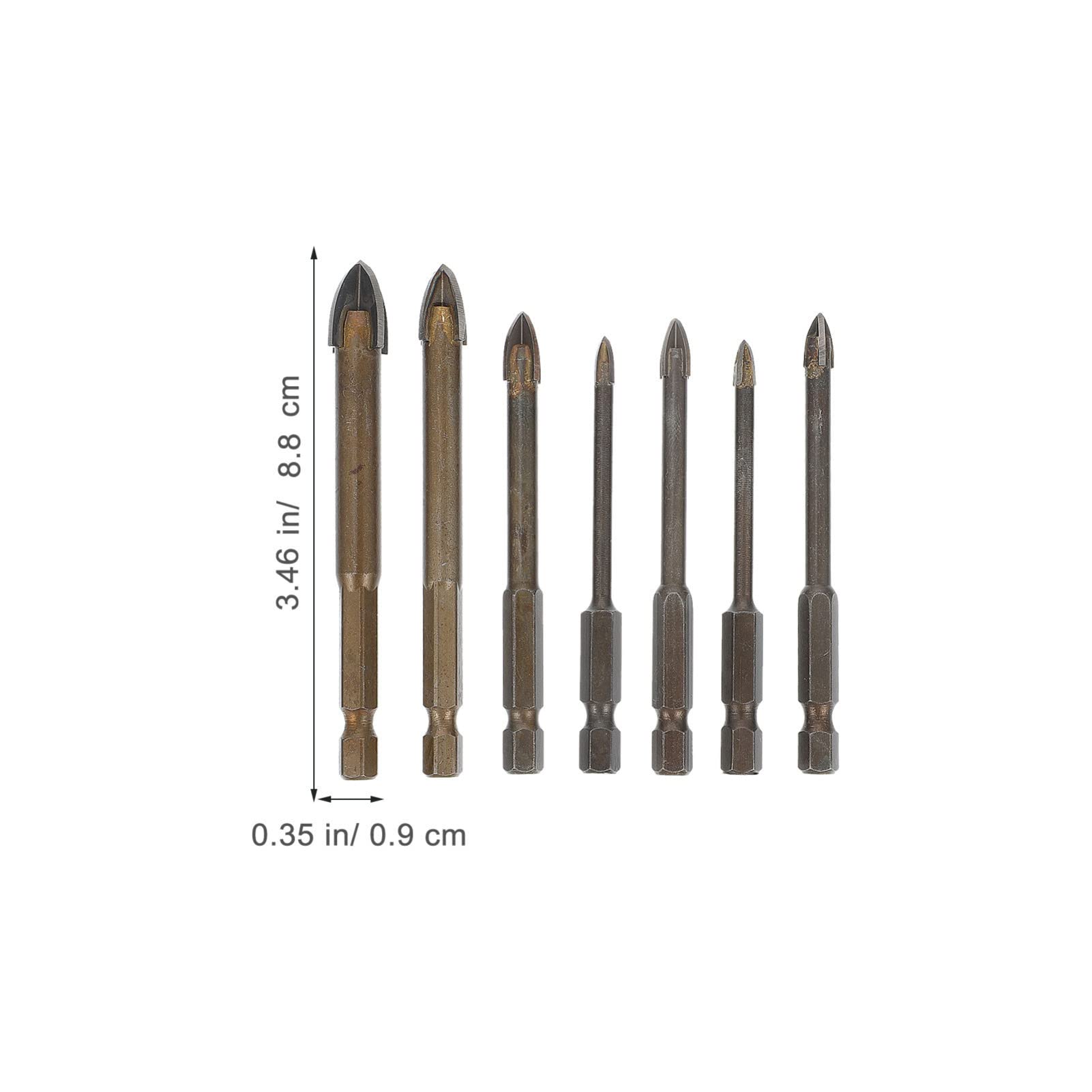 HEMOTON 7-Piece Tile Drill Bit Set - Spiral Carbide Drill Bits for Brick, Ceramic & Porcelain - Electric Auger Compatible - Perfect for DIY Home Renovation, Garden Projects & Masonry Work
