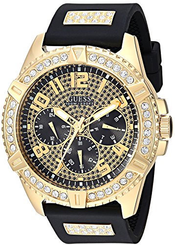 Guess 48MM Crystal Embellished Watch for Women - Luxury Fashion Watch with Rhinestones, Stainless Steel Band - Perfect for Parties, Weddings & Special Occasions