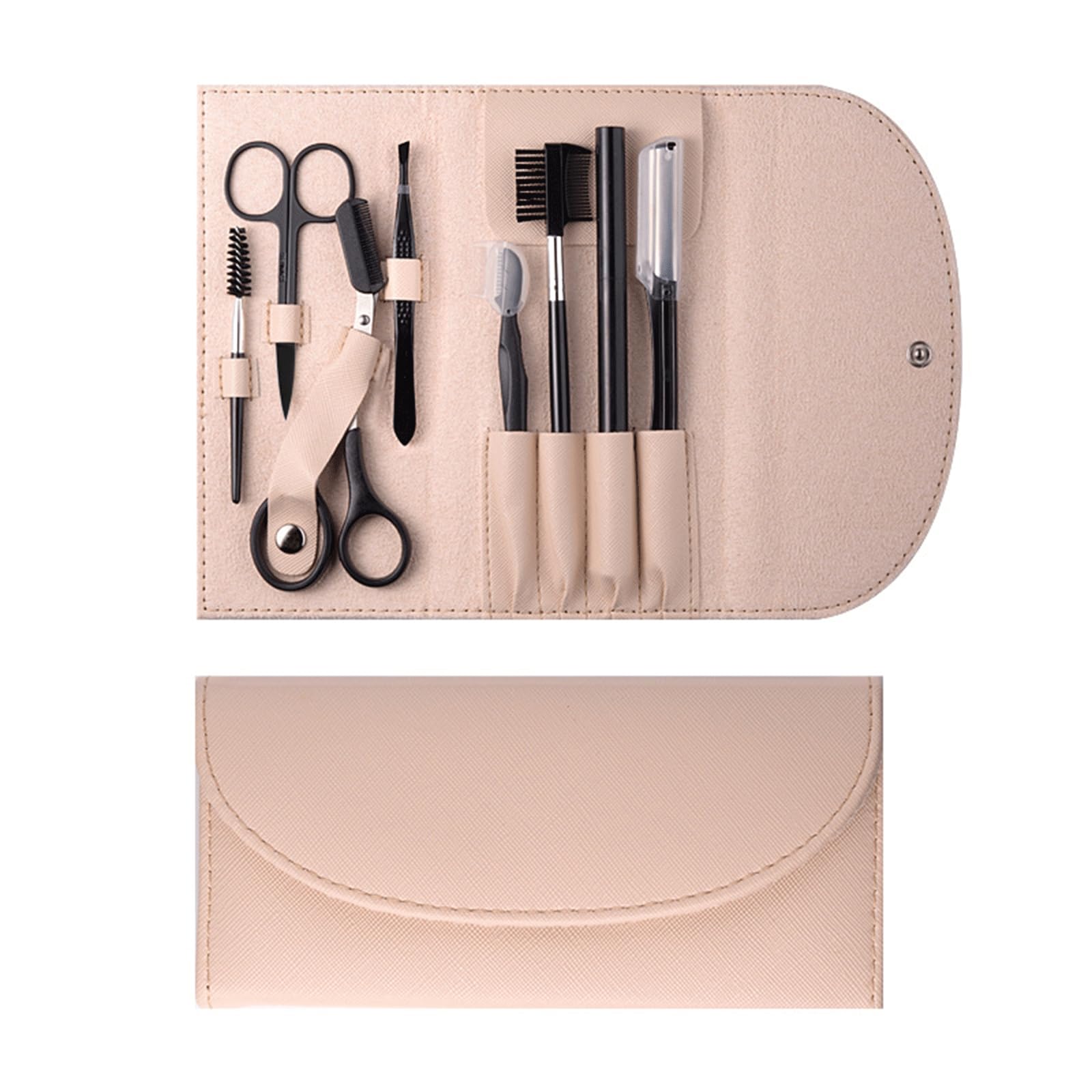 8-in-1 Eyebrow Trimmer Kit for Women - Professional Eyebrow Shaping Grooming Set with Scissors, Razor, Pencil, Comb, Tweezers & Eyelash Tools | Perfect for Eyebrow Styling, Makeup Application & At-Home Beauty Care