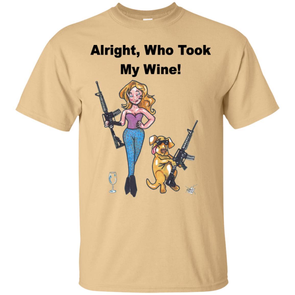 Who Took My Wine? Funny Wine Lover T-Shirt - Soft Cotton Graphic Tee for Women - Perfect for Wine Tasting Parties & Girls Night Out