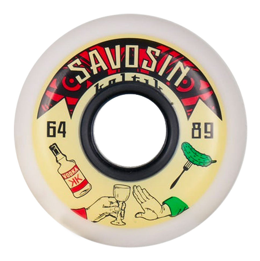 Kaltik Ilia Savosin Pro Wheels 4pk 64mm 89a - Premium Longboard Skateboard Wheels for Smooth Cruising & Downhill Riding