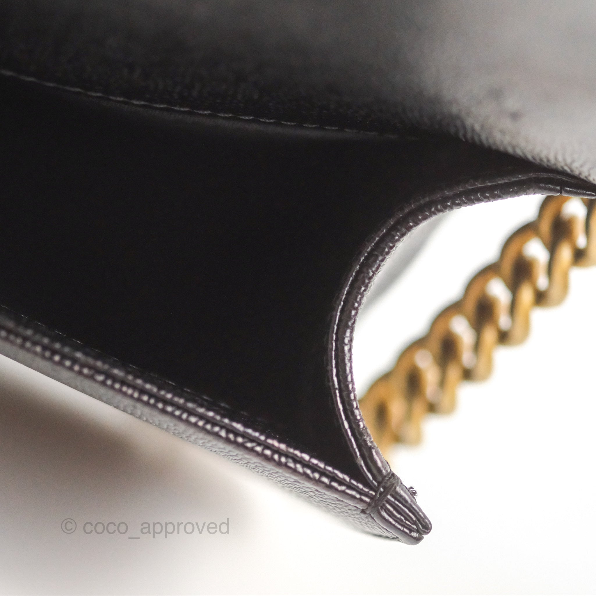 Chanel Chevron Medium Boy Bag in Black Caviar Leather with Aged Gold Hardware - Luxury Crossbody Bag for Women, Perfect for Evening Events & Parties