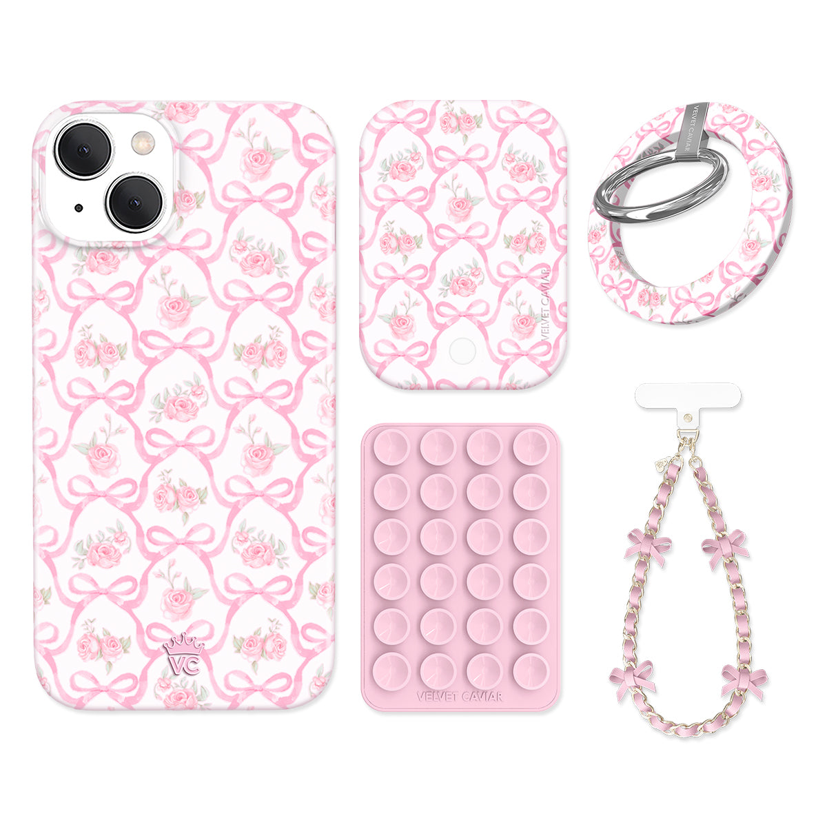 Cute Pink Bow iPhone Case with Grip - Non-Slip Shockproof Protective Phone Cover for iPhone 13/14/15 Pro Max - Perfect for Everyday Use, Travel, and Gift Giving