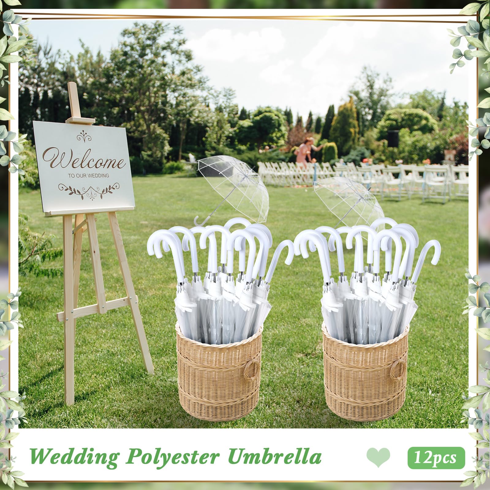 12 Pack Clear Bubble Umbrella 52 Inch Large Dome - Windproof & Waterproof Wedding Umbrellas for Bride, Groom, Prom, Graduation - Perfect for Outdoor Events, Photography & Rainy Day Protection