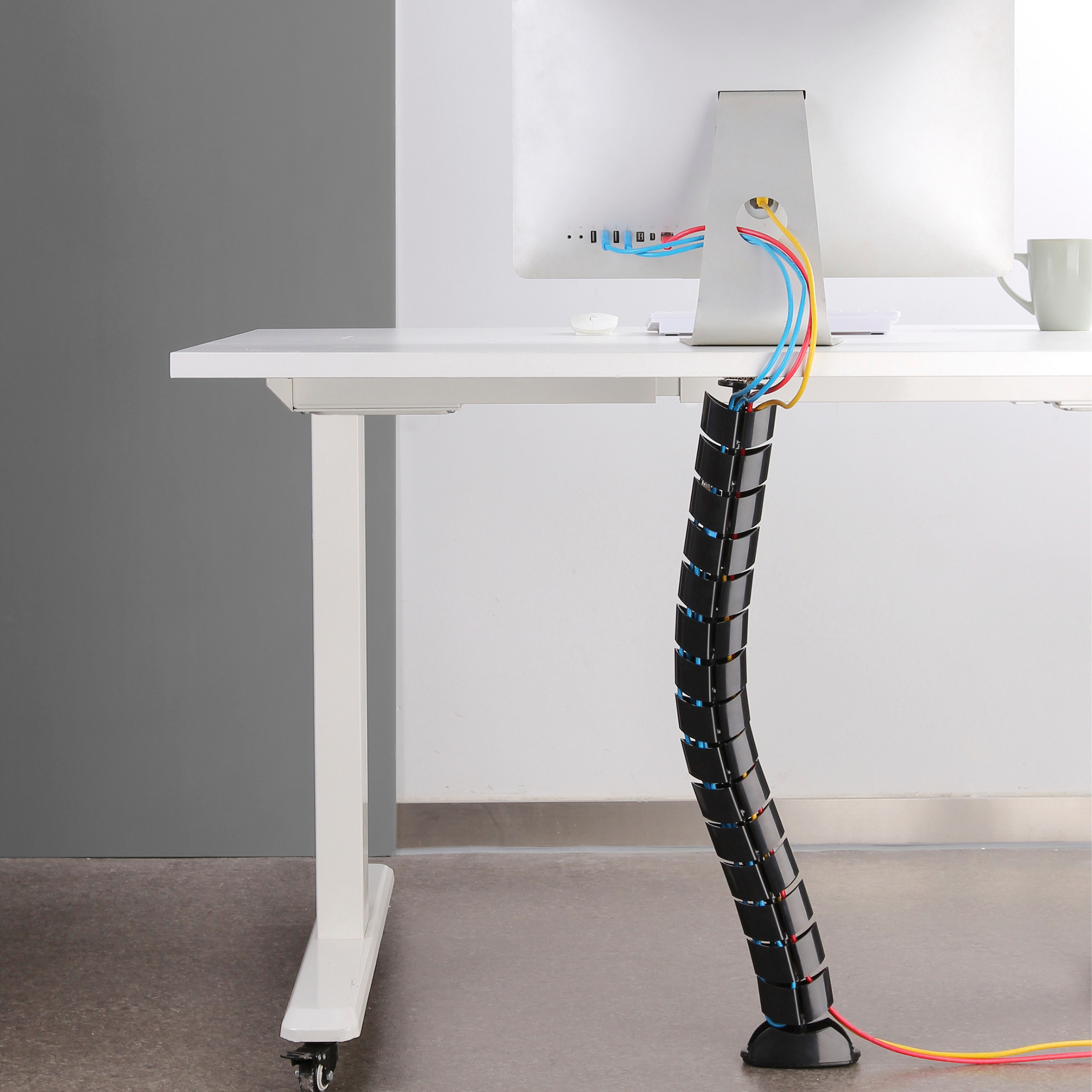 Cable Management Spine - Organizer for Desk, Home & Office - Neat Cord Holder for Wires, Cables & Chargers - Perfect for Workspace, Gaming Setup & Electronics Organization