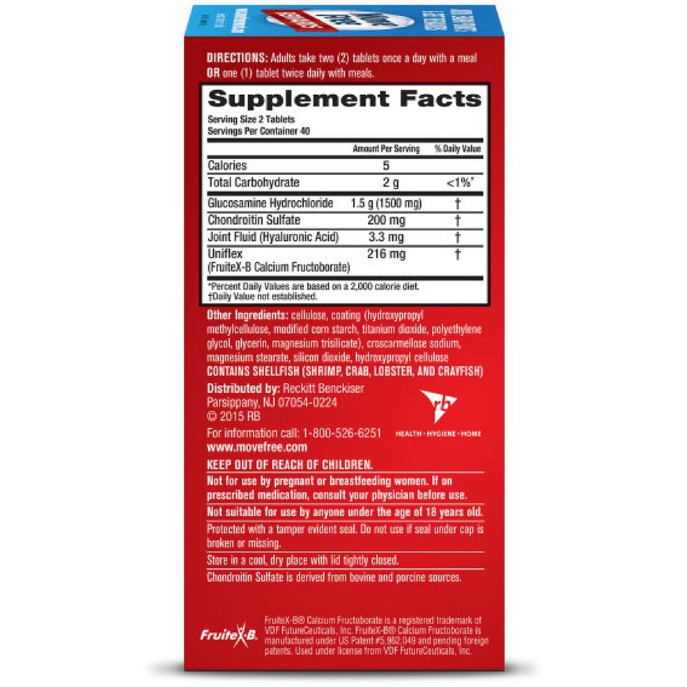 Move Free Advanced Joint Health Supplement - 80 Tablets with Glucosamine & Chondroitin for Joint Support & Mobility (Pack of 8) | Ideal for Active Adults, Seniors & Athletes for Daily Joint Care