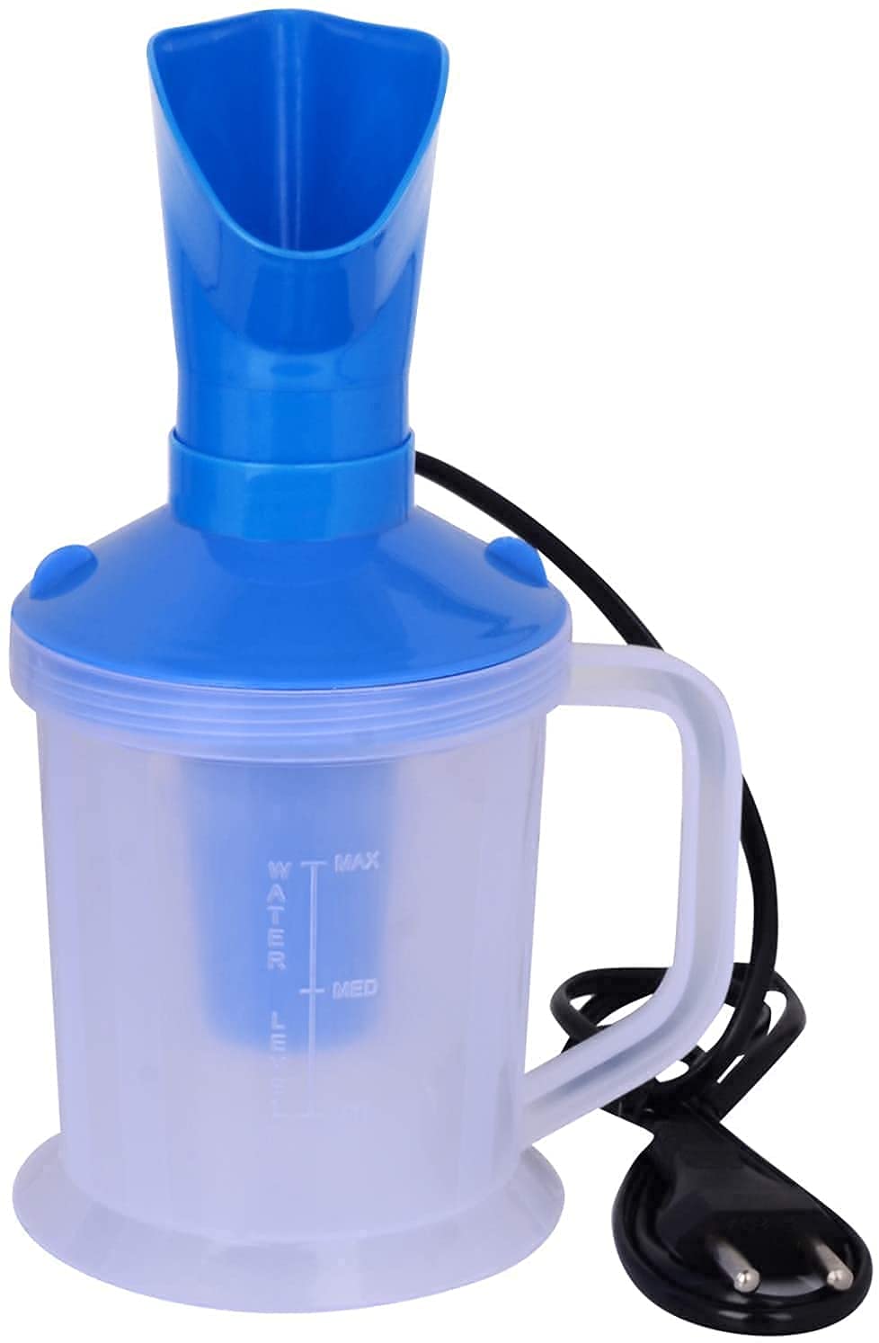 SHOPECOM 3-in-1 Face Nose & Cough Steamer - Plastic Steam Vaporizer Nozzle Inhaler with Facial Sauna Function - Portable Facial Steamer Machine for Adults & Kids (Blue) - Perfect for Cold Relief, Sinus Congestion & Skincare at Home