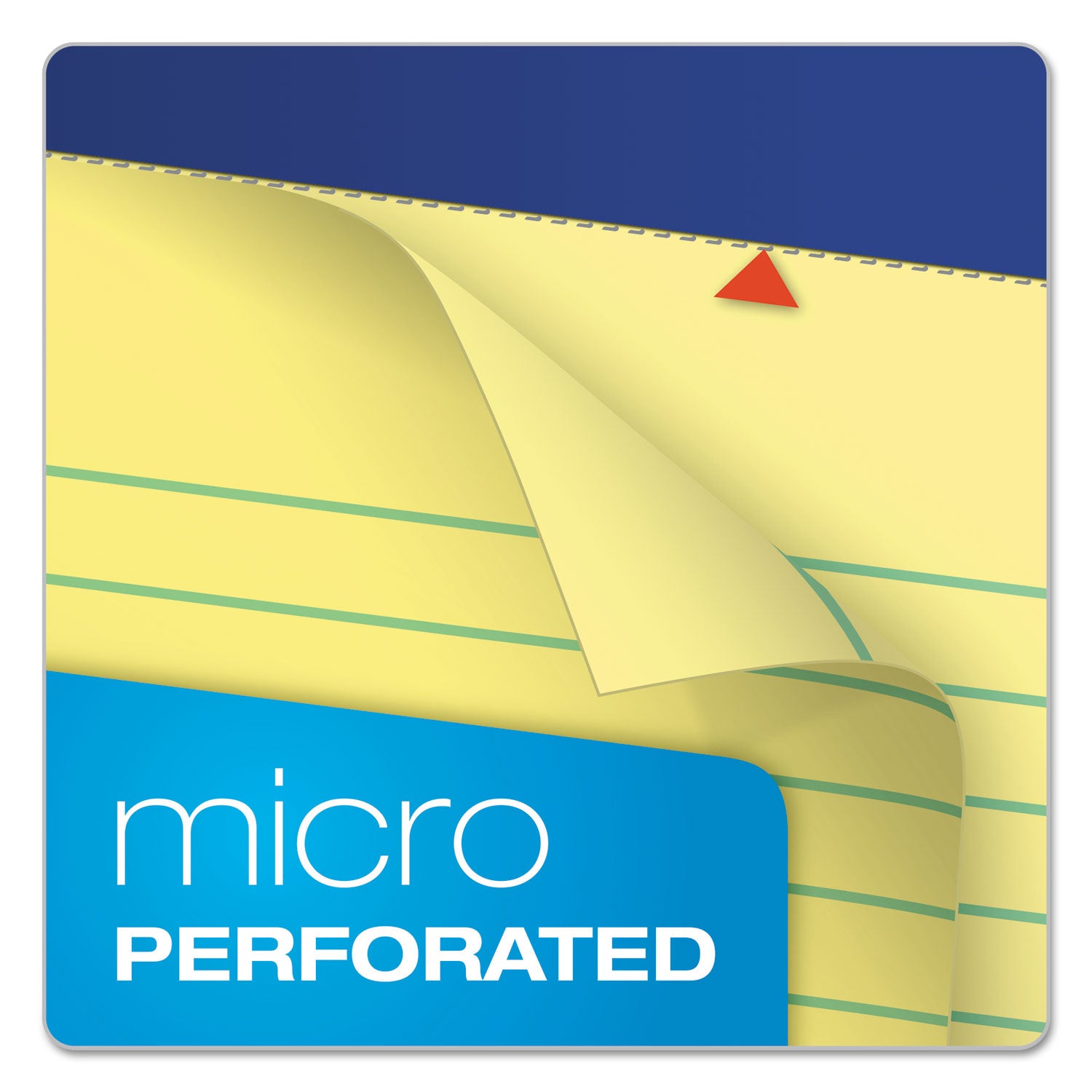 Ampad® Perforated Writing Pads - Wide/Legal Rule, 50 Canary Yellow Sheets (8.5