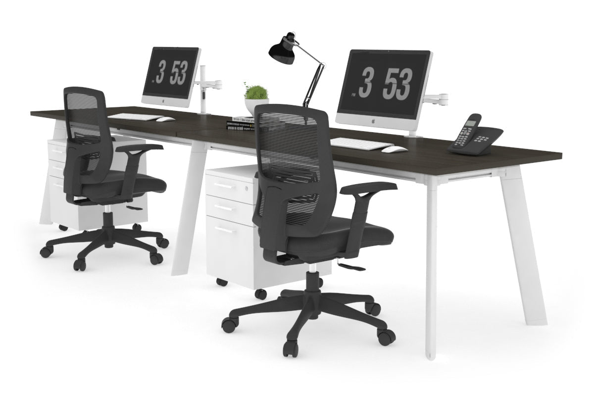 2 Person Office Workstation Desk with Switch - 1600L x 700W Dimensions - Perfect for Collaborative Workspaces & Shared Office Environments