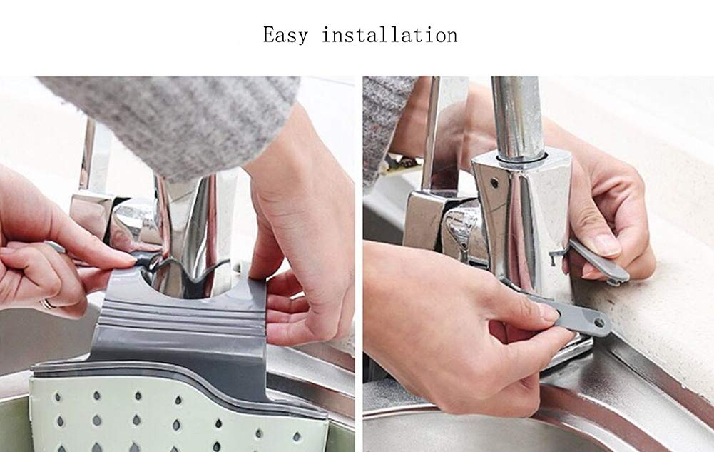 2 Pack Kitchen Sink Organizer - Faucet Caddy Basket for Sponge & Soap Holder, Green | Perfect for Kitchen Sink Organization & Cleaning Supplies Storage