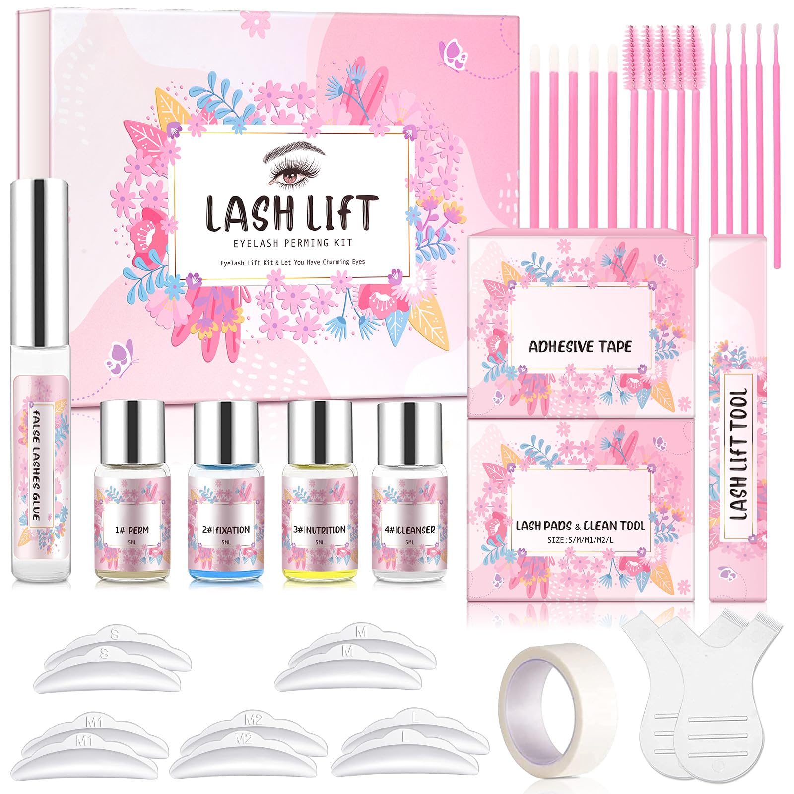 Professional Lash Lift & Perm Kit - Semi-Permanent Eyelash Curling Extensions for Long Lasting Waves | Home & Salon Use | Beautify Your Lashes for Special Occasions & Everyday Glam