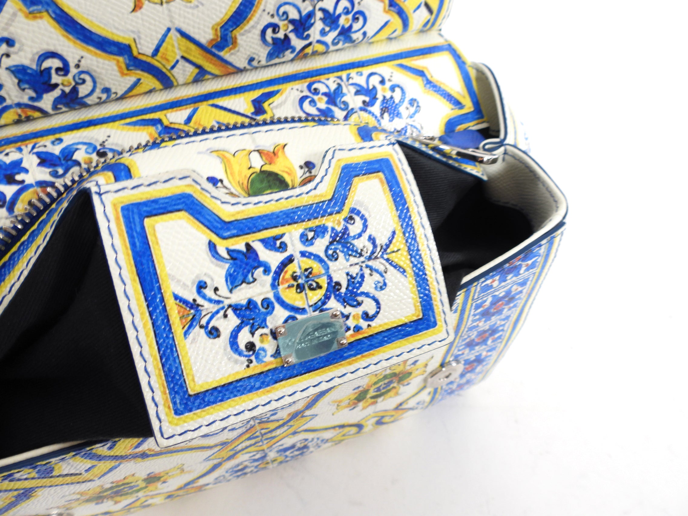 Dolce & Gabbana Medium Miss Sicily Majolica Tile Shoulder Bag - Elegant Italian Designer Handbag for Women, Perfect for Parties, Weddings & Special Occasions