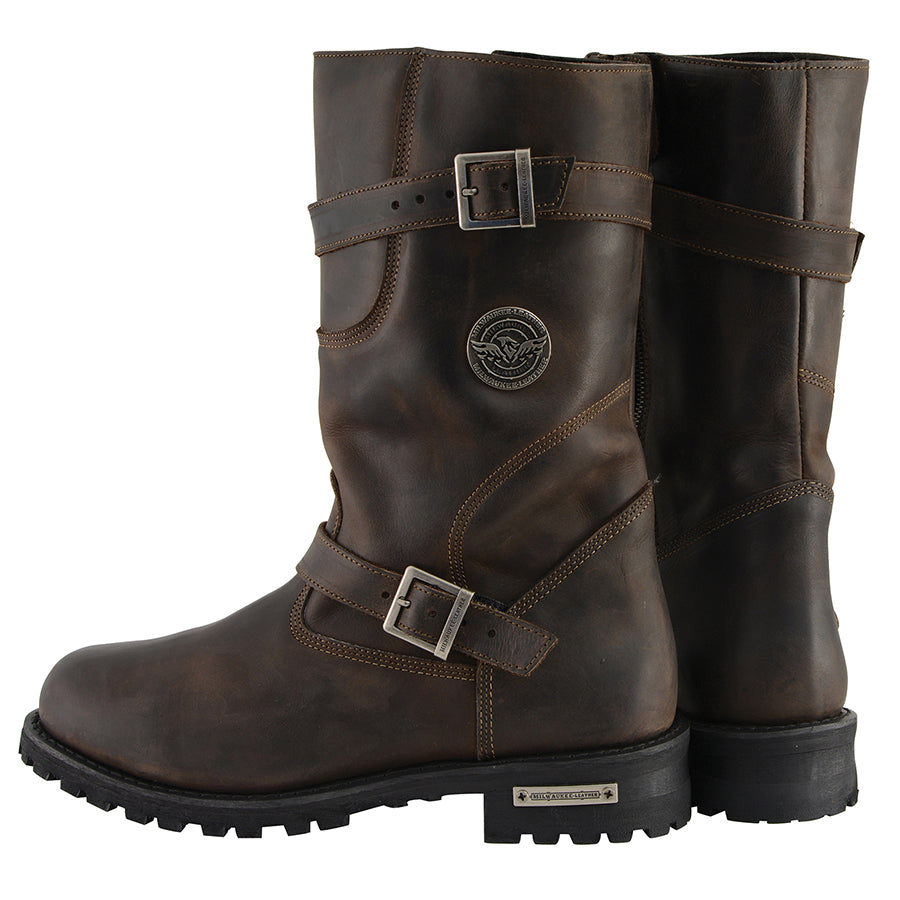 Men's Black Engineer Boots - Stylish & Durable Work Boots for Motorcycle Riding, Construction & Outdoor Activities