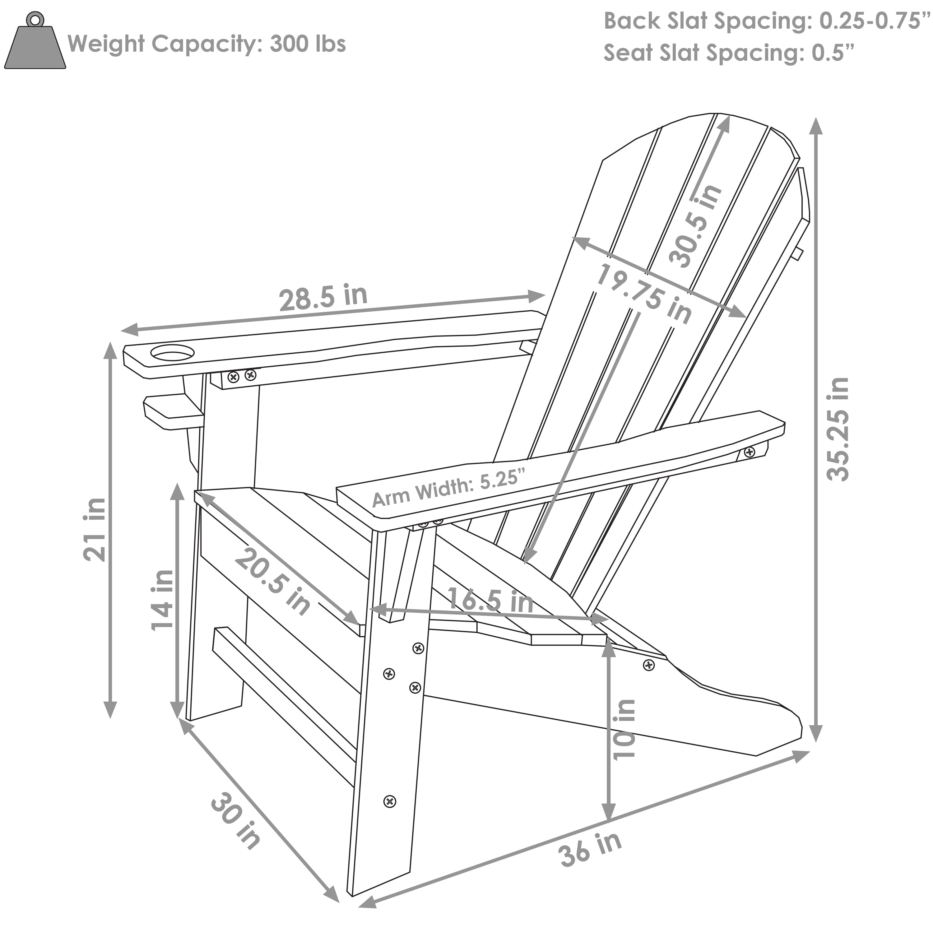 Premium Sunnydaze All-Weather Outdoor Adirondack Chairs with Cup Holders - Set of 2 Patio Chairs for Backyard, Garden, Poolside & Deck Relaxation