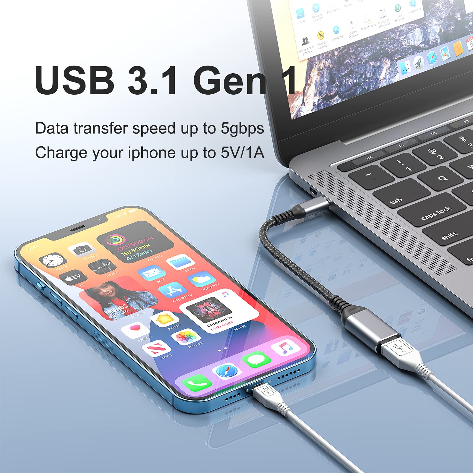 USB C to USB 3.0 Adapter (2-Pack) - Type C Male to USB Female Converter for Fast Charging & Data Transfer - Compatible with iPhone 15, MacBook, Samsung Galaxy, Laptop & PC - Silver 3.9 Inch - Perfect for Travel, Office & Home Use