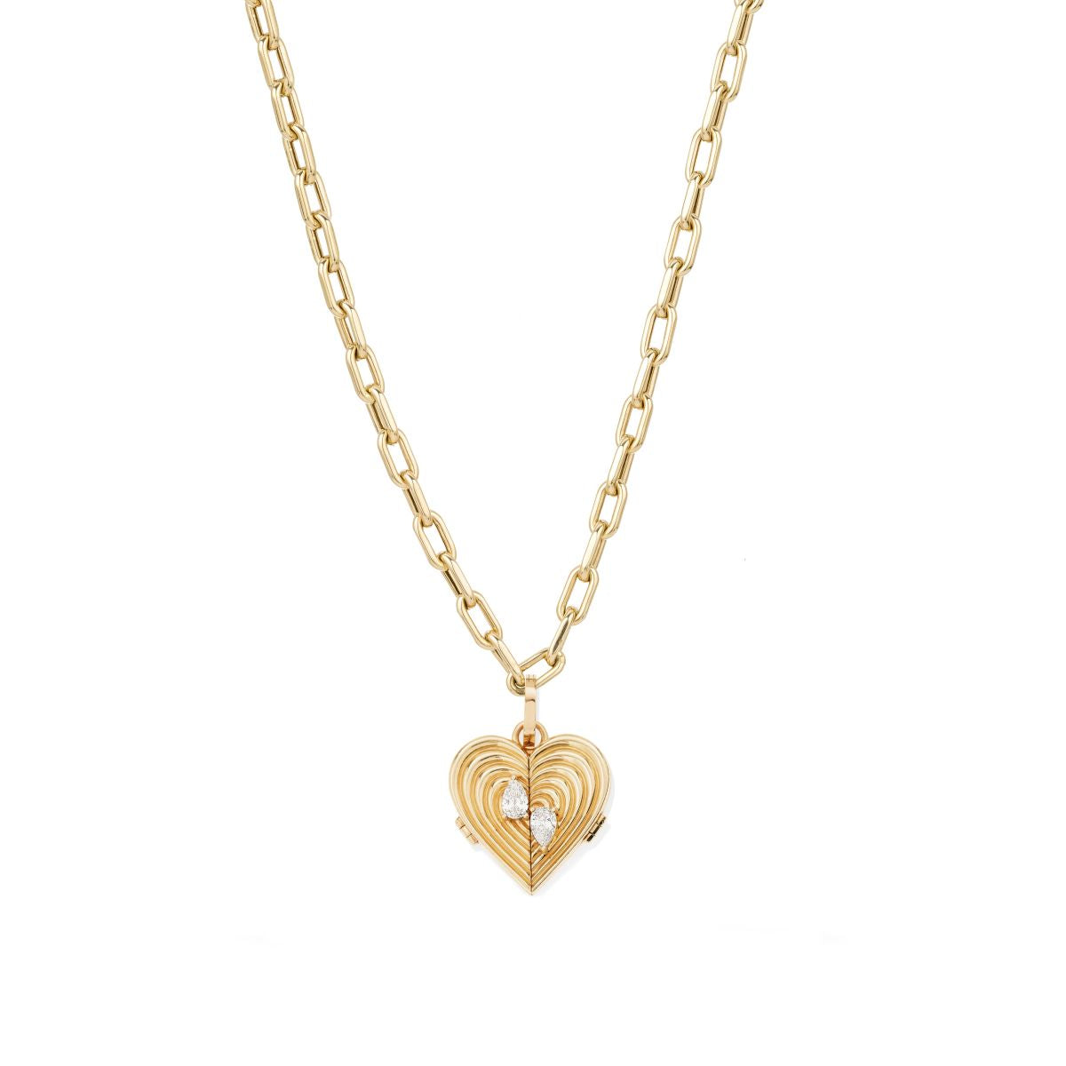 Lab Grown Groovy Heart Locket Hinged Charm - Elegant Jewelry Gift for Women, Valentine's Day & Anniversary - Perfect for Necklace Pendants & Keepsakes