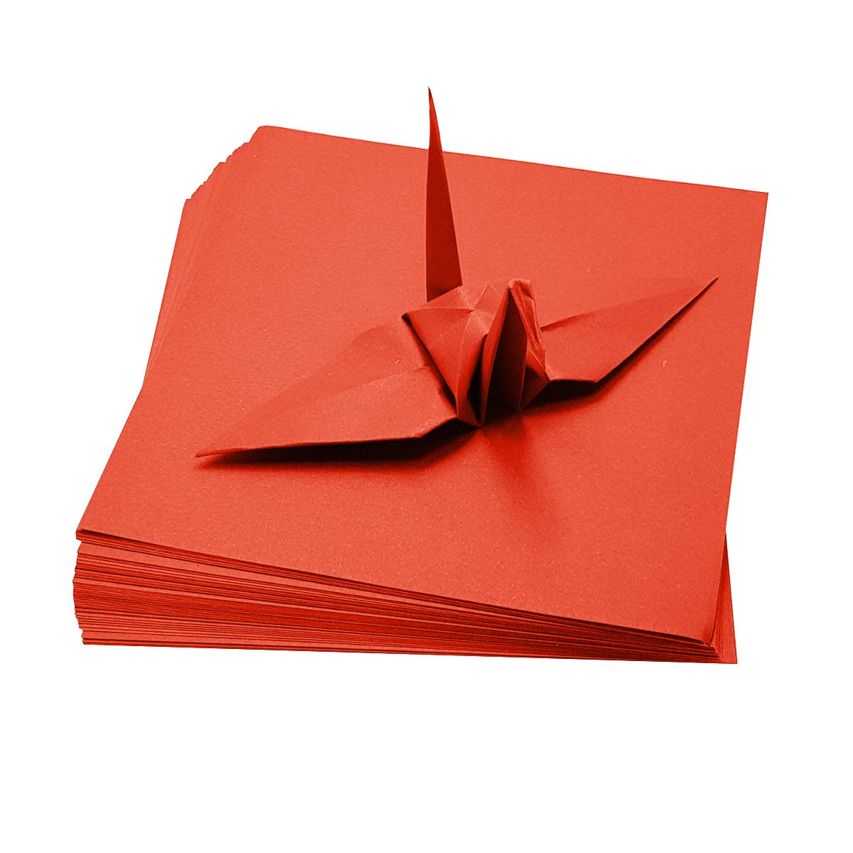 100 Sheets Double-Sided Origami Paper 6x6 Inch Square - Vibrant Colors for Easy Folding, DIY Crafts, Scrapbooking & Card Making | Perfect for Origami Cranes, Gift Wrapping & School Projects (S05 Chili)