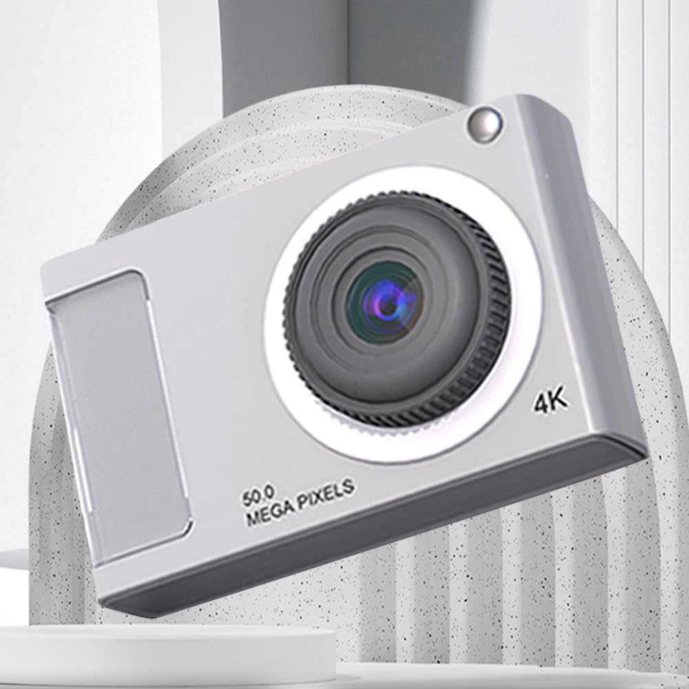 Luejnbogty 48MP HD Mini Camera with 2.4in IPS Display - 4K Video Camera for Kids & Students with Fill Light, Black - Perfect for School Projects, Travel Vlogging & Outdoor Adventures