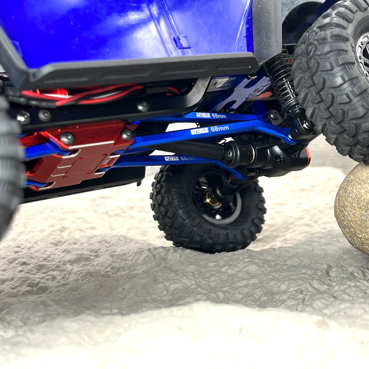 Upgraded Aluminum High Clearance 4-Link Set for Traxxas TRX4M 1/18 Scale RC Crawler - Dark Blue | Off-Road Performance & Trail Crawling Enhancement