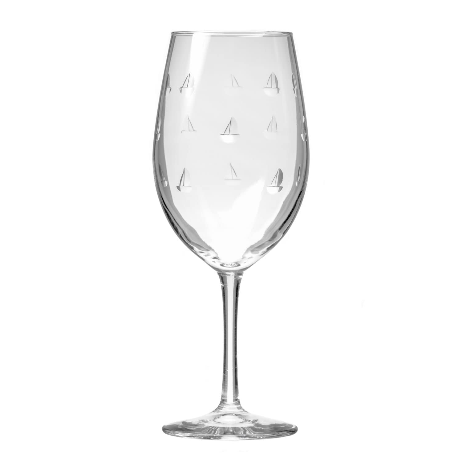 Premium Rolf Glass Sailing All-Purpose Wine Glasses - Set of 4 (18oz Each) | Lead-Free Crystal Clear Glassware | Engraved Large Wine Cups | Made in USA | Perfect for Red Wine, White Wine, Cocktails & Entertaining