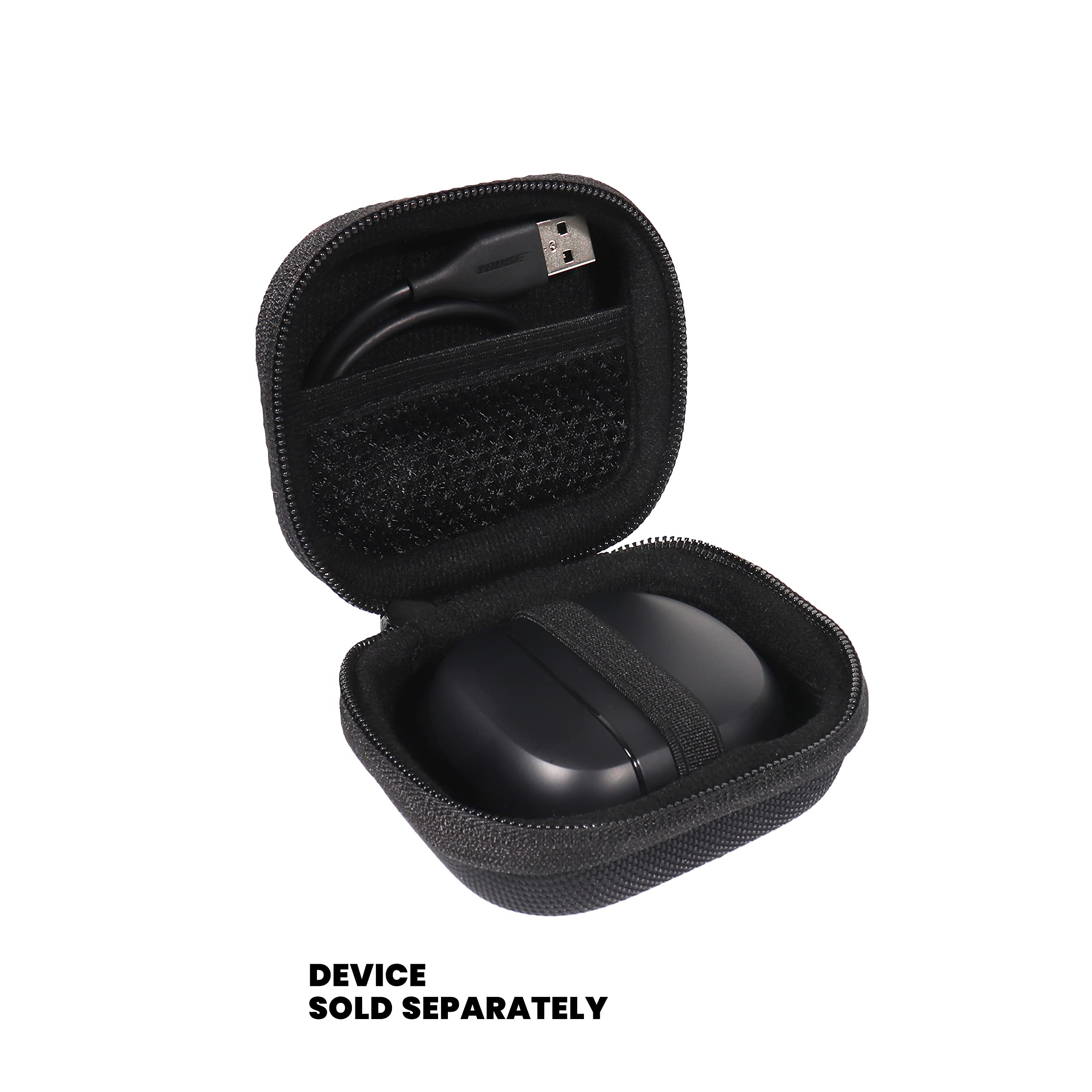 Bose QuietComfort Earbuds II Case - Protective Cover for Wireless Noise Cancelling Earbuds | Durable Travel Case for Bose QC Earbuds II (Black) | Perfect for Gym, Commuting & Air Travel