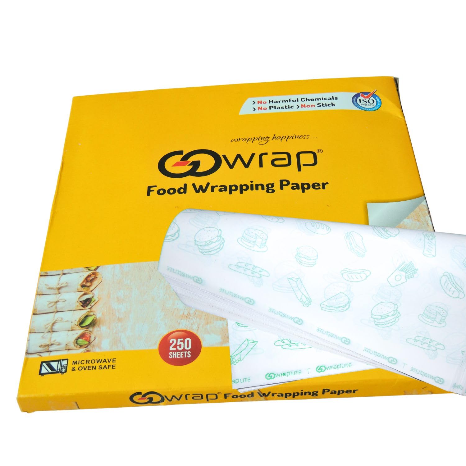 Biodegradable Microwave Safe Butter Paper Sheets - Heat Resistant up to 220°C, 100% Food Safe Kitchen Wrapping Paper for Roti, Baking & Cooking (11x12 Inch, Pack of 250) - Perfect for Food Storage, Meal Prep & Homemade Bread Wrapping