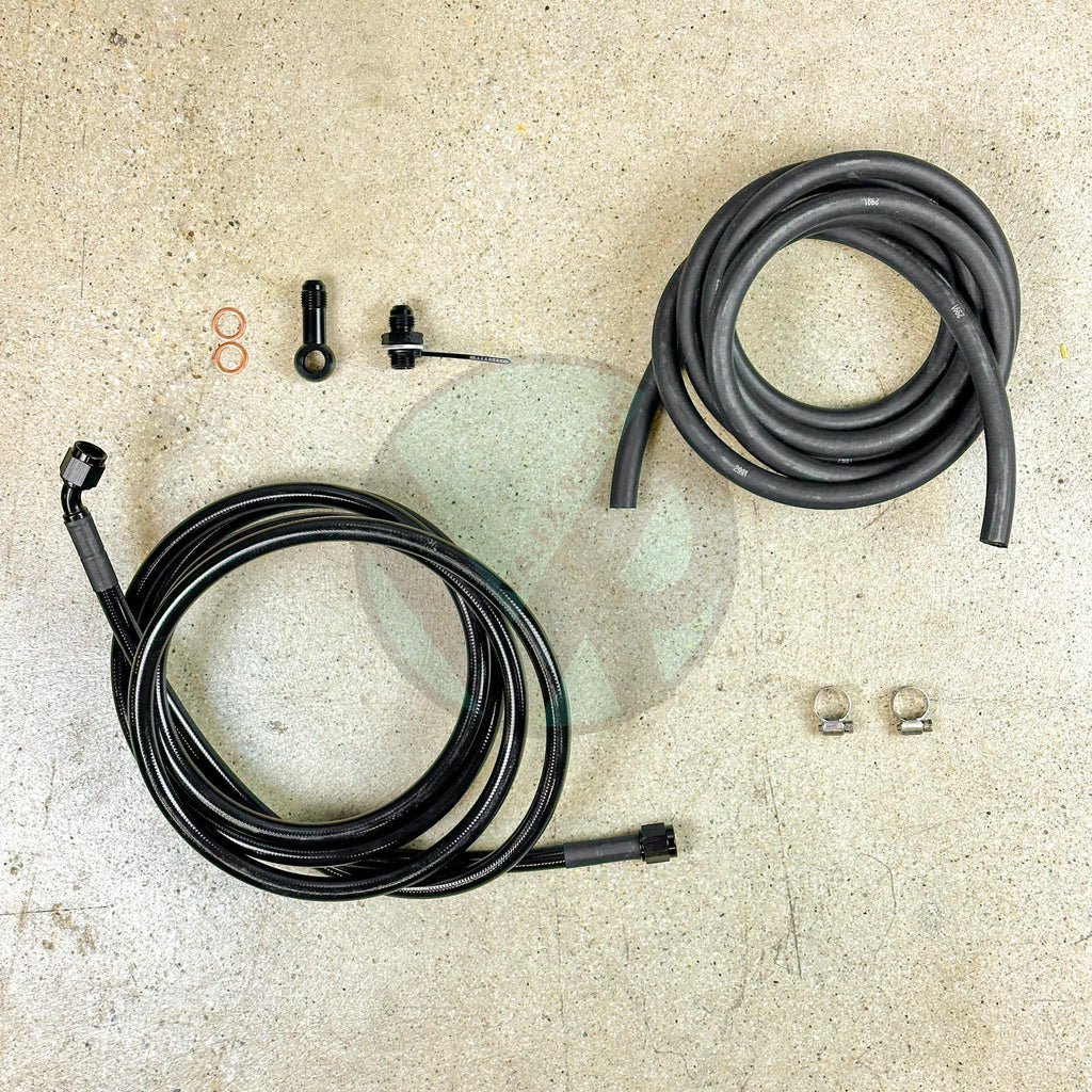 Honda Civic 92-95 4 Door Sedan Fuel Line Kit - Stainless Steel Feed Line & Rubber Return Hose Replacement - Perfect for Engine Maintenance & Performance Upgrades