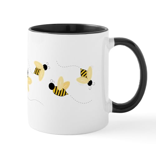 White/Black Inside - Bumble Bees Mugs