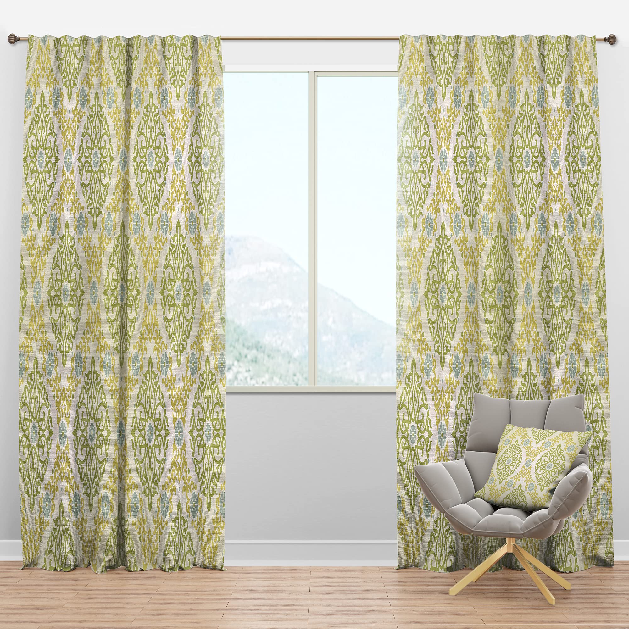 DesignQ Blackout Curtains with Eastern Style Pattern - Thermal Insulated Single Panel Window Drapes (52x63 inches) for Bedroom & Living Room - Perfect for Light Blocking, Privacy & Energy Efficiency