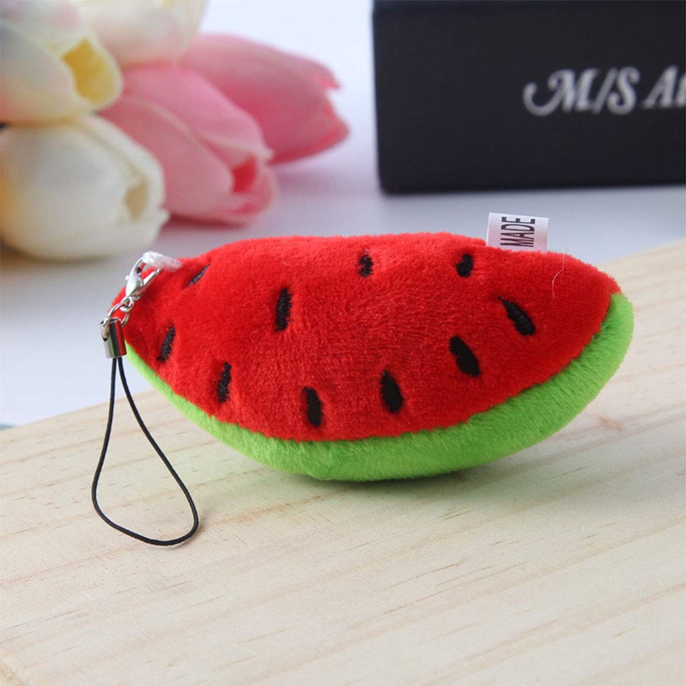 **Cute Watermelon Drawstring Backpack - Large Plush Pencil Case, 3D Coin Purse & Keychain Set - Fun Fruit-Themed School Supplies for Boys & Girls - Perfect for School, Travel & Gifts (6-Piece Set)**