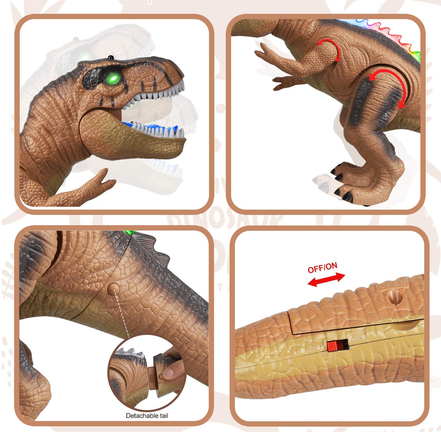 STEAM Life Remote Control Dinosaur Toy - Electronic Walking Robot T-Rex for Kids | Interactive RC Dinosaur with Realistic Sounds & Movements | Perfect Gift for Boys Birthday, Christmas & STEM Learning