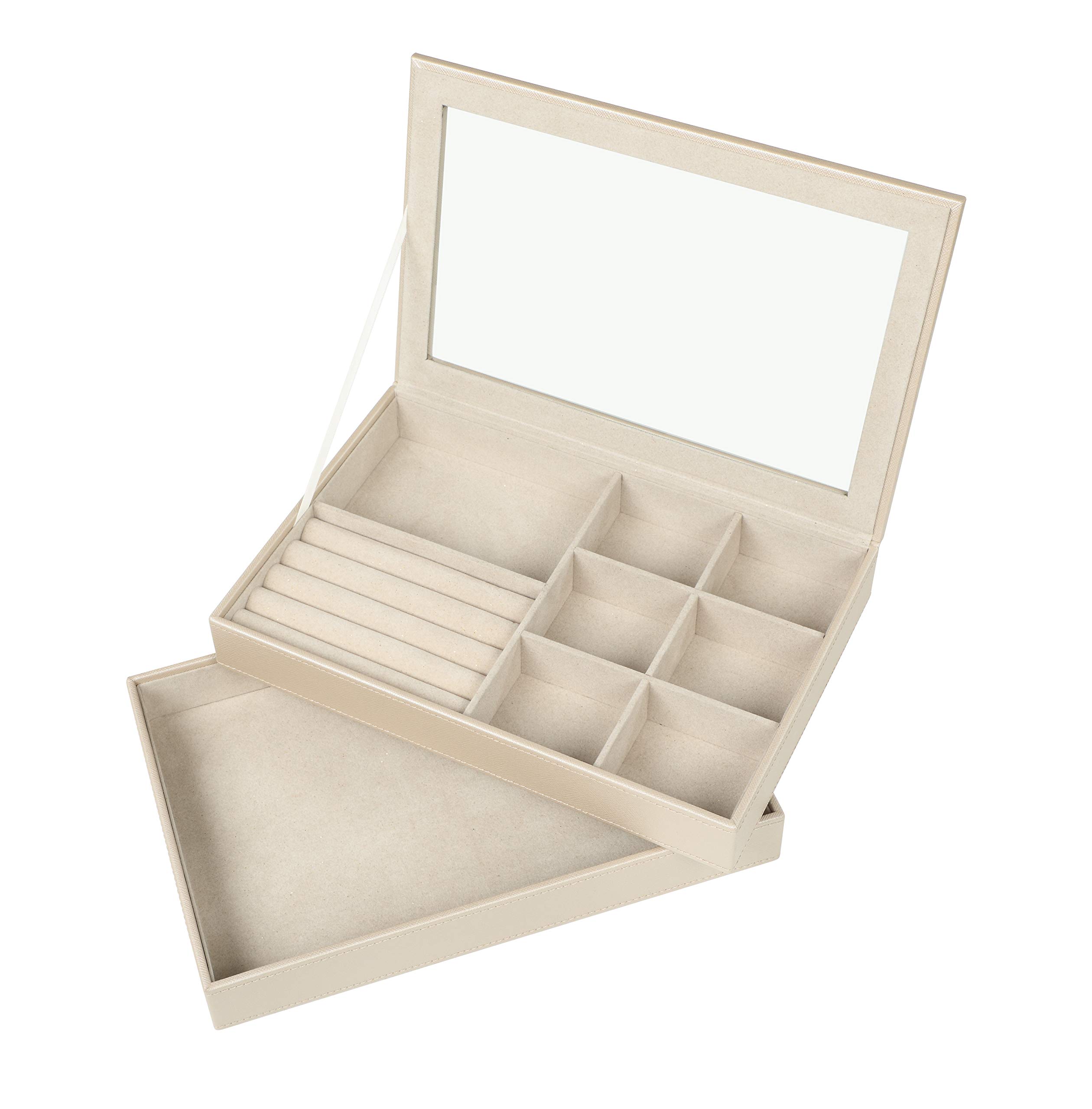 Jaclyn Jewelry Storage Tray - Gold Organizer for Necklaces & Rings